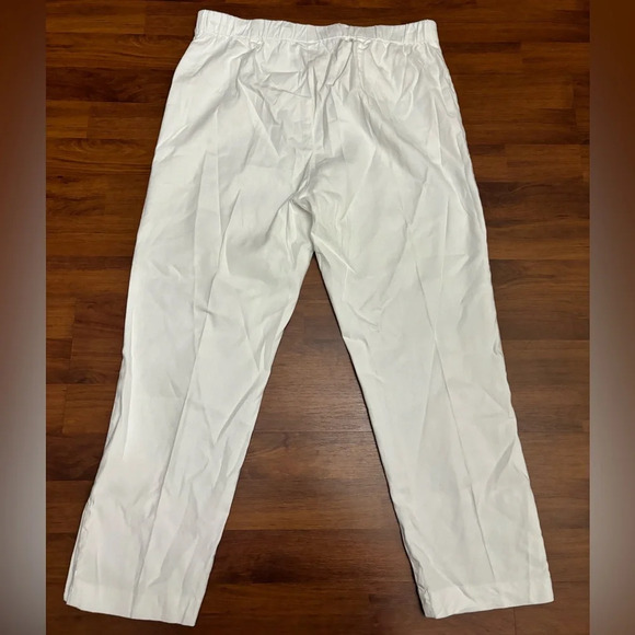 J Jill Linen Cropped Pants Wide Leg Stretch Elastic Waist Beach Boho Size Medium - Picture 13 of 13